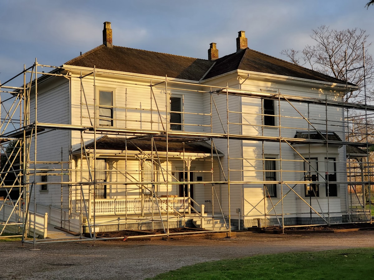 Ravalement d'une façade de villa
